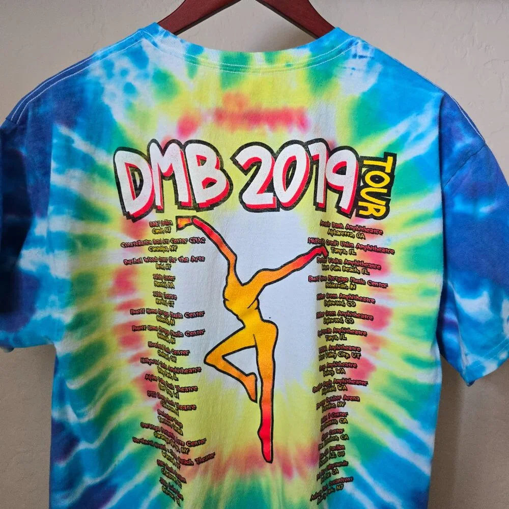 Dave Matthews Band 2019 Concert Tour Tie Dye Graphic T-Shirt Men’s Large Unisex - Picture 8 of 11